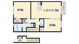 ビューティフルライフタデラ 2LDKの間取図画像