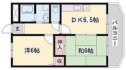 リバーサイド香呂 2DKの間取図画像