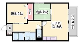 ヴィークル白浜 2LDKの間取図画像