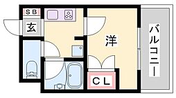 ローレルハイツ 1Kの間取図画像