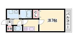 ネオクオーツ幸弐番館 1Kの間取図画像