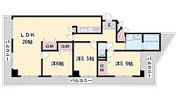 ハイライズ東雲 3LDKの間取図画像