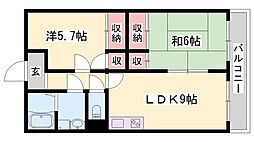 ラフェスタ二見 2LDKの間取図画像