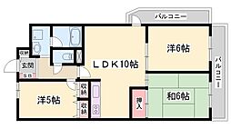 加古川グリーンシティA棟 3LDKの間取図画像