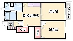 ジュージパーク56 2DKの間取図画像