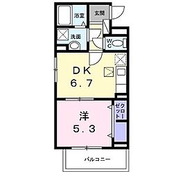 アステリア 1DKの間取図画像
