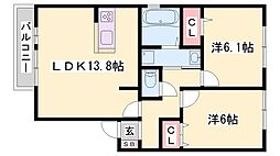 プレタメゾン大前3 2LDKの間取図画像