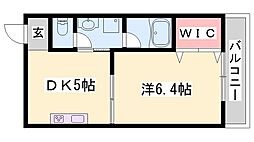 花たちばな館 1DKの間取図画像
