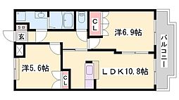 メゾンプロニティ 2LDKの間取図画像