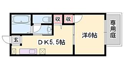 ラポール弐番館 1DKの間取図画像