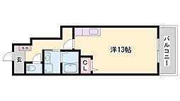 コゥジィーコート ワンルームの間取図画像