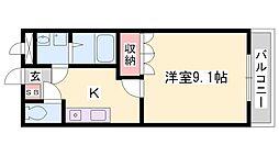 リバーサイドレジデンス 1Kの間取図画像