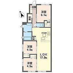 メゾンドソラIII 3LDKの間取図画像