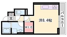 グランディール網干 ワンルームの間取図画像