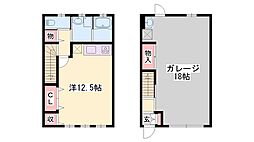 神崎郡福崎町南田原アパート ワンルームの間取図画像