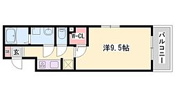 ビレッヂ飯田1 1Kの間取図画像