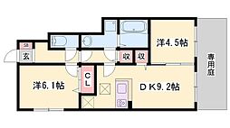 フォーリアA 2DKの間取図画像