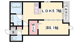 LESENSFAMIIAUXmSUMINO 1LDKの間取図画像