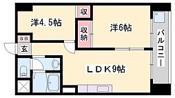 インタービレッジ西夢前台 2LDKの間取図画像