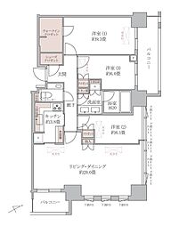 パークコート六本木ヒルトップ 3LDKの間取図画像