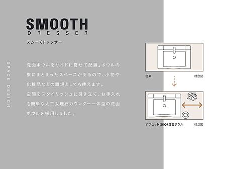 偏心ボウルが使いやすい「スムースドレッサー」を採用しています。