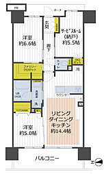 イニシア所沢 2SLDKの間取図画像