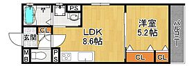 クリエオーレ上島  ｜ 大阪府枚方市上島町（賃貸アパート1LDK・1階・33.35㎡） その2