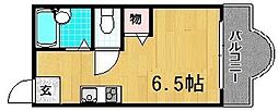 シャンテー中宮 ワンルームの間取図画像