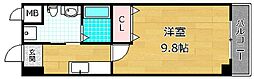 アートプラザ枚方 1Kの間取図画像