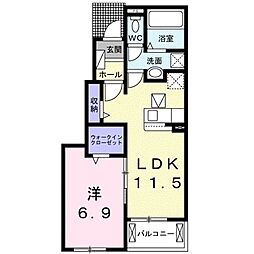 蒲生郡日野町大字大窪アパート 1LDKの間取図画像