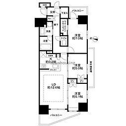 アンビシャス青砥 5階3LDKの間取り