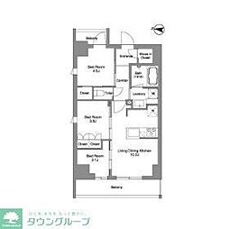 ＢＰＲレジデンス東日暮里 3階3LDKの間取り