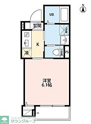 robot home 千住大橋(ロボットホームセンジュオオハシ) 3階1Kの間取り