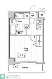 アーバンパーク綾瀬 6階1Kの間取り