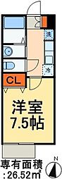 ラルゴ 1階1Kの間取り