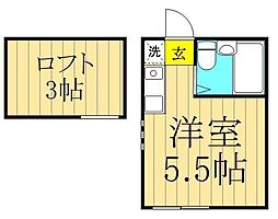 京成本線 堀切菖蒲園駅 徒歩10分の賃貸アパート 2階ワンルームの間取り