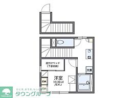 JR常磐線 綾瀬駅 徒歩15分の賃貸アパート 2階1Kの間取り
