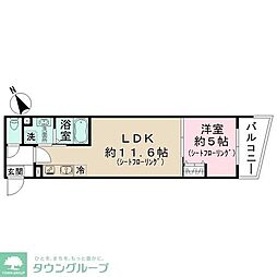 Ｊブラン西新井 1階1LDKの間取り