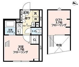 エクセラン高砂 3階1Kの間取り
