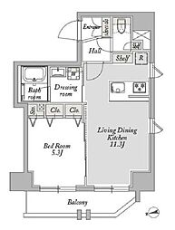 ジオエント御徒町 9階1LDKの間取り