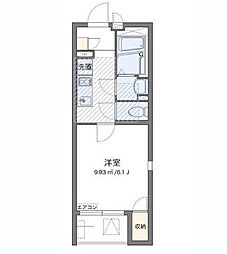 ミランダサニーハイツ　光 2階1Kの間取り