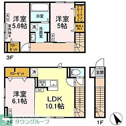 セレスティア柴又IV 201 2階3LDKの間取り