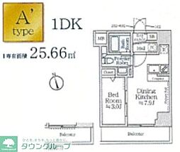 アイルイマージュ押上イースト 5階1DKの間取り