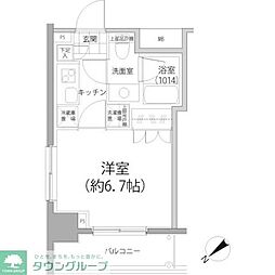 パークハビオ東向島 10階1Kの間取り
