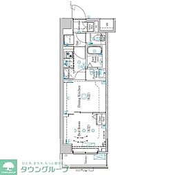 東武伊勢崎線 鐘ヶ淵駅 徒歩2分の賃貸マンション 7階1DKの間取り