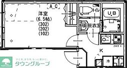 KEIAI RESIDENCE お花茶屋 3階1Kの間取り