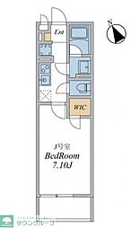 ウィンドテラス南八幡 303 3階1Kの間取り