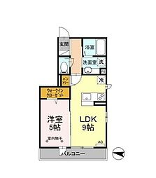プランドール柴又 1LDKの間取図画像