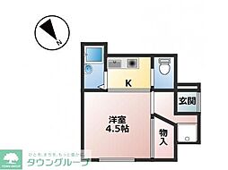 バースホームいずみ 1Kの間取図画像