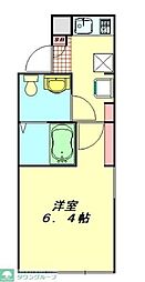 atlas四ツ木 1Kの間取図画像